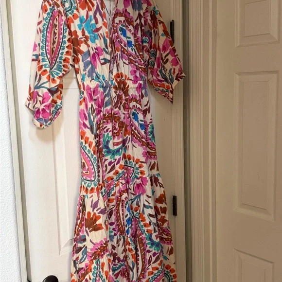 ZARA Printed With Knot Tiered Balloon
Sleeves Multicolored NWT sz L - Picture 4 of 5